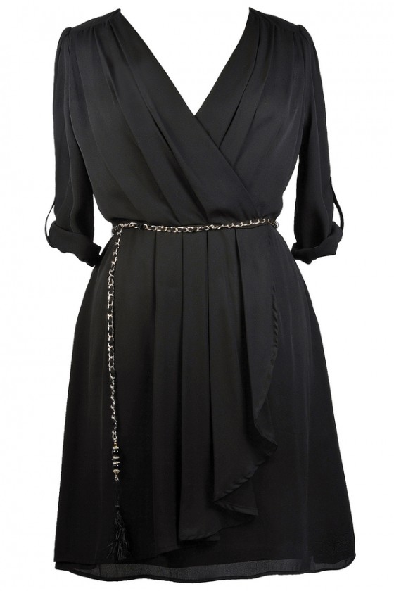 Black Plus Size Wrap Dress | Cute Plus Size Dress | Black Plus Size Party  Dress Lily Boutique
