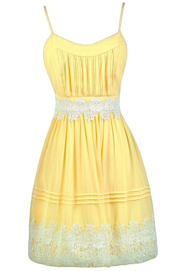 yellow a line dress