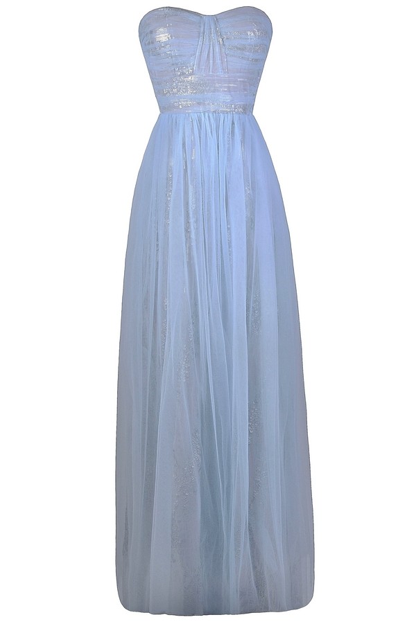 Ice Sky Blue and Silver Prom Dress | Pale Blue Silver Sequin Maxi Dress ...