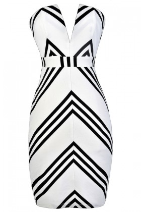 Black and White Stripe Dress, Nautical Stripe Strapless Dress, Black and White Stripe Pencil Dress, Nautical Stripe Summer Dress