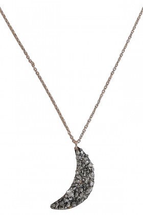 Crescent Moon Necklace, Moon Shaped Necklace, Pyrite Moon Necklace