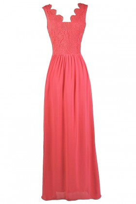 Hot Pink Lace Maxi Dress, Cute Pink Lily Boutique Dress, Hot Pink Maxi Bridesmaid Dress
