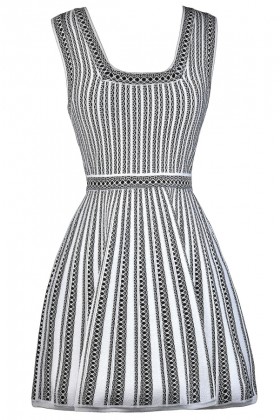 Black and White Stripe Dress, A-Line Dress, Online Boutique Dress