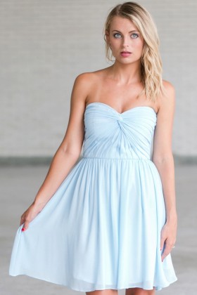 Cute Sky Blue Bridesmaid Dress, Baby Blue Bridesmaid Dress, Pale Blue Party Dress