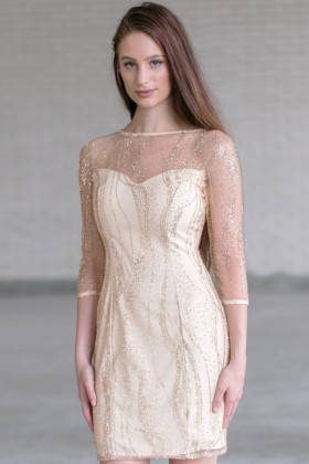 Gold Glitter Holiday New Years Eve Dress