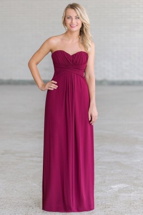 Plum Purple Maxi Bridesmaid Dress