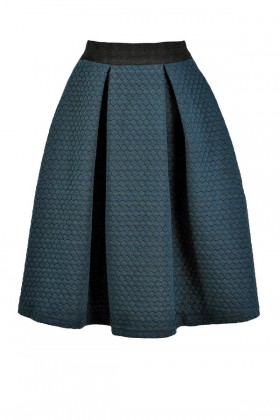 Teal A-Line Skirt, Green A-Line Skirt, Cute Fall Skirt, Cute Winter Skirt, Teal Quilted Skirt