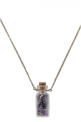 Cute Necklace, Cute Jewelry, Bottle Necklace, Purple Bottle Necklace, Amethyst Bottle Necklace, Purple Stone Bottle Necklace, Purple Stone Necklace