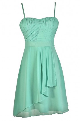 Cute Mint Dress, Mint Chiffon Dress, Mint Party Dress, Mint Bridesmaid Dress, Mint A-Line Dress, Flowy Mint Dress, Mint Summer Dress