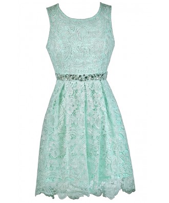 Mint Lace Bridesmaid Dress Online, Cute Mint A-Line Dress, Cute Summer ...