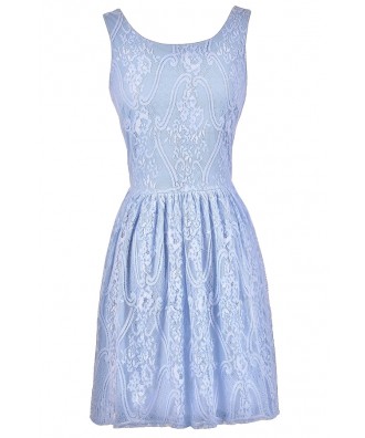 Periwinkle Blue Lace Dress, Pale Blue Lace Dress, Sky Blue Lace Dress ...